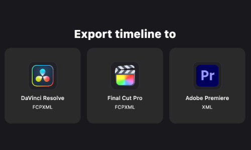 A ready-to-edit timeline exported to a video editor.
